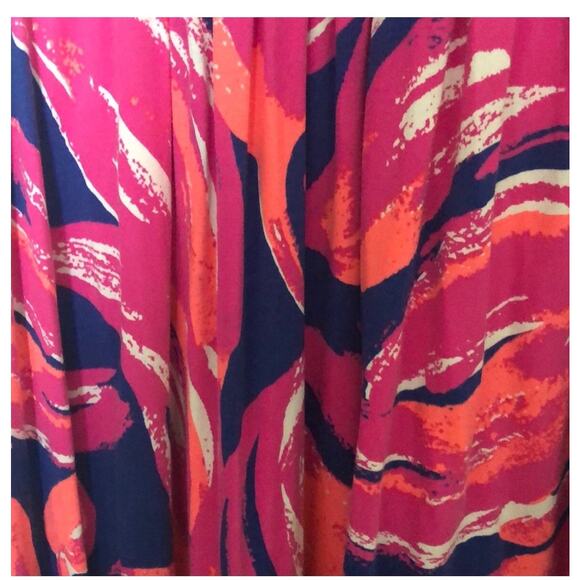 Lilly Pulitzer Brightly Colored Handkerchief Hem V-neck Sundress Xxs Beachy - Picture 4 of 5